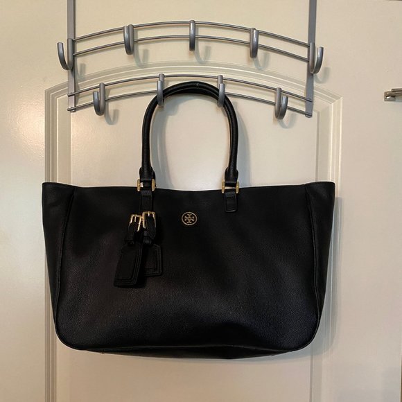 Tory Burch Handbags - Tory Burch Robinson Tote (Black with Gold Hardware)